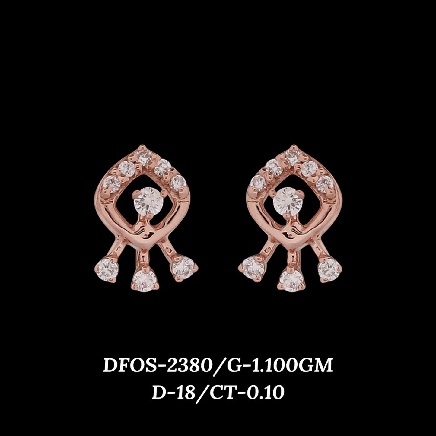 Diamond EARRING With 1.1 Gms of 18 Kt Gold and 0.1 Cts of Certified Natural Diamonds Code: MJ26ER434