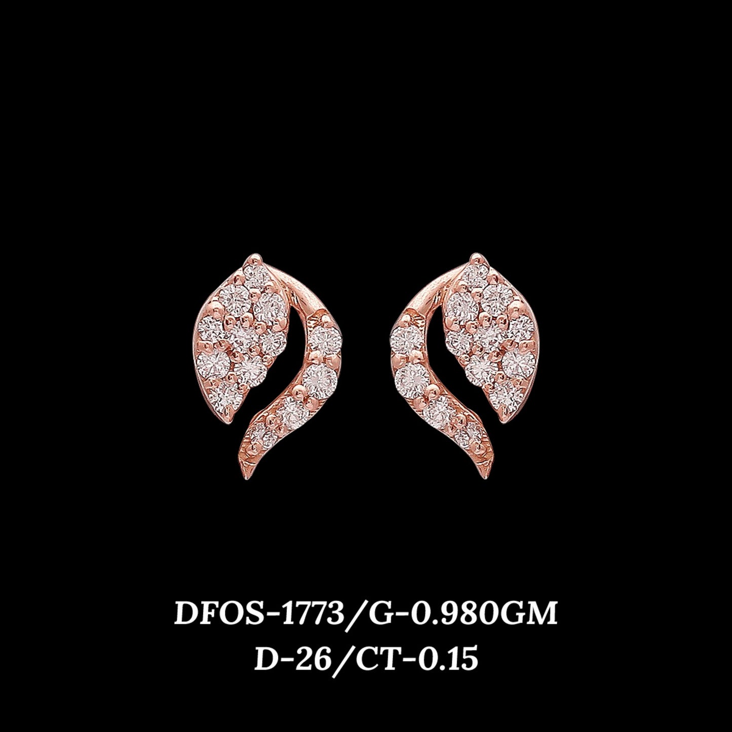 Diamond EARRING With 0.98 Gms of 18 Kt Gold and 0.15 Cts of Certified Natural Diamonds Code: MJ26ER265