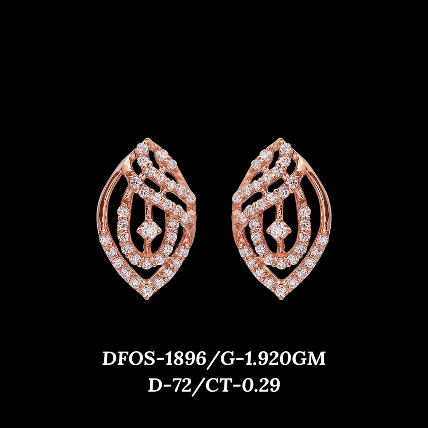 Diamond EARRING With 1.92 Gms of 18 Kt Gold and 0.29 Cts of Certified Natural Diamonds Code: MJ26ER301
