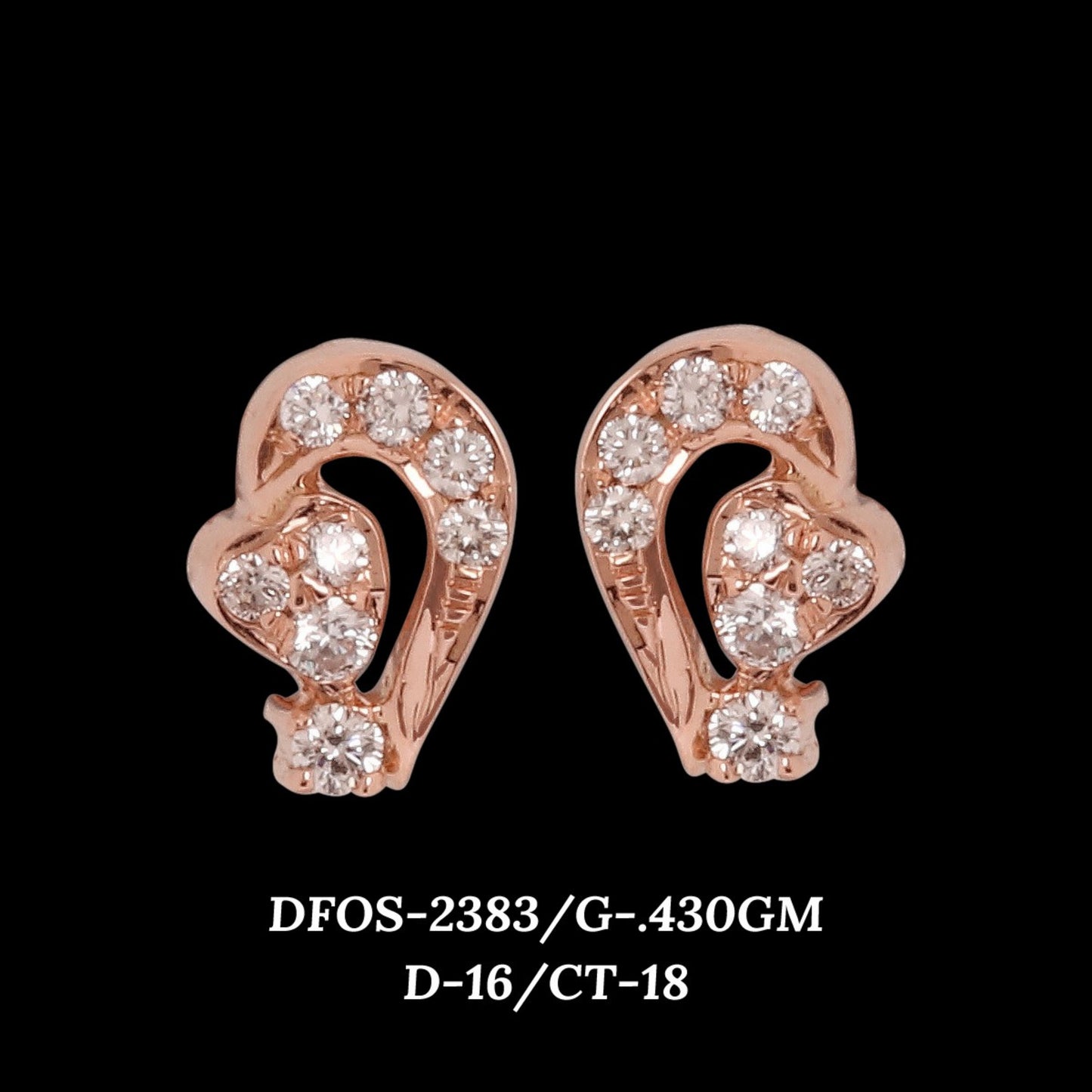 Diamond EARRING With 1.43 Gms of 18 Kt Gold and 0.18 Cts of Certified Natural Diamonds Code: MJ26ER435