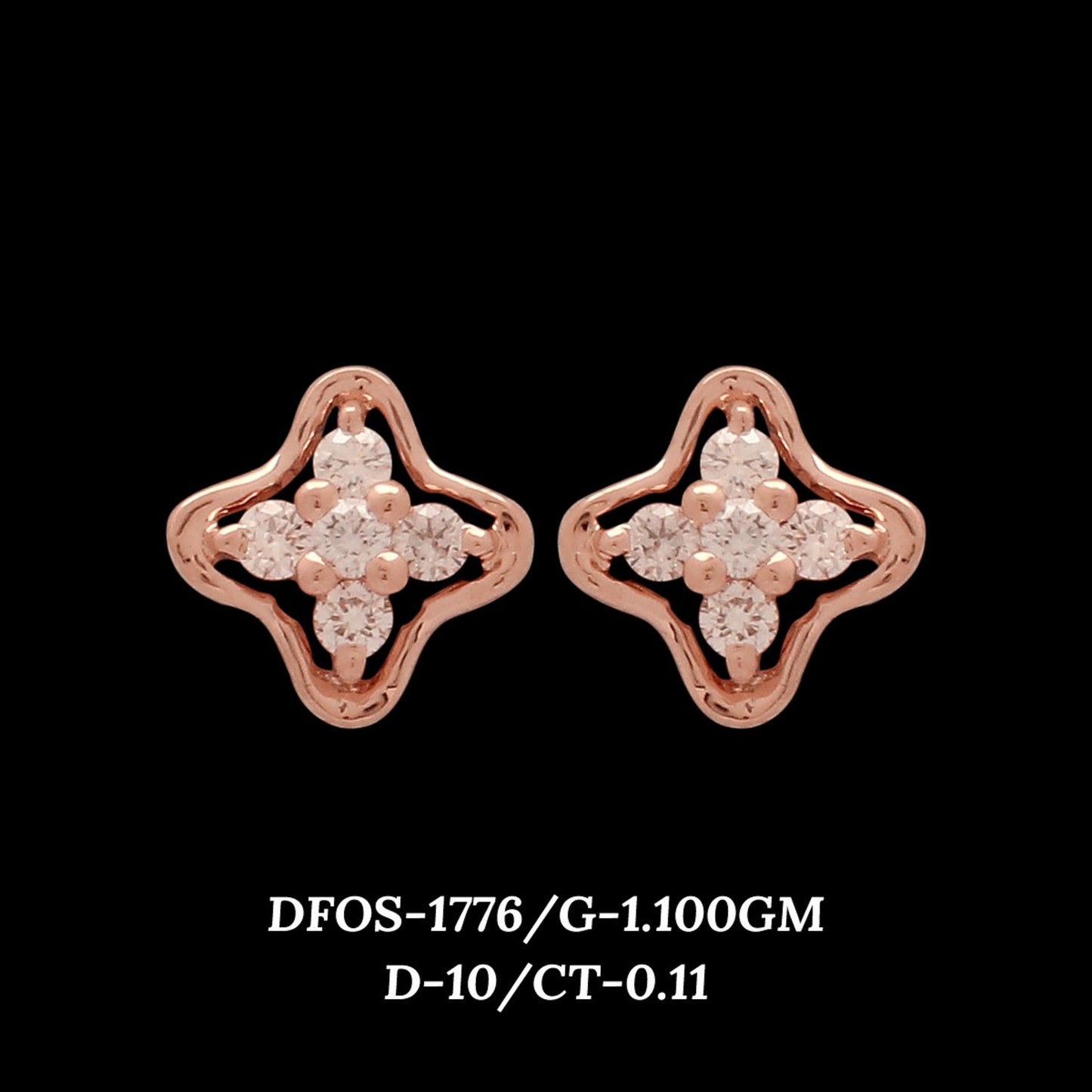 Diamond EARRING With 1.1 Gms of 18 Kt Gold and 0.11 Cts of Certified Natural Diamonds Code: MJ26ER268