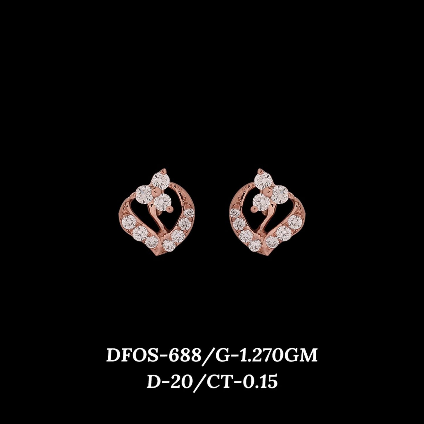 Diamond EARRING With 1.27 Gms of 18 Kt Gold and 0.15 Cts of Certified Natural Diamonds Code: MJ26ER566