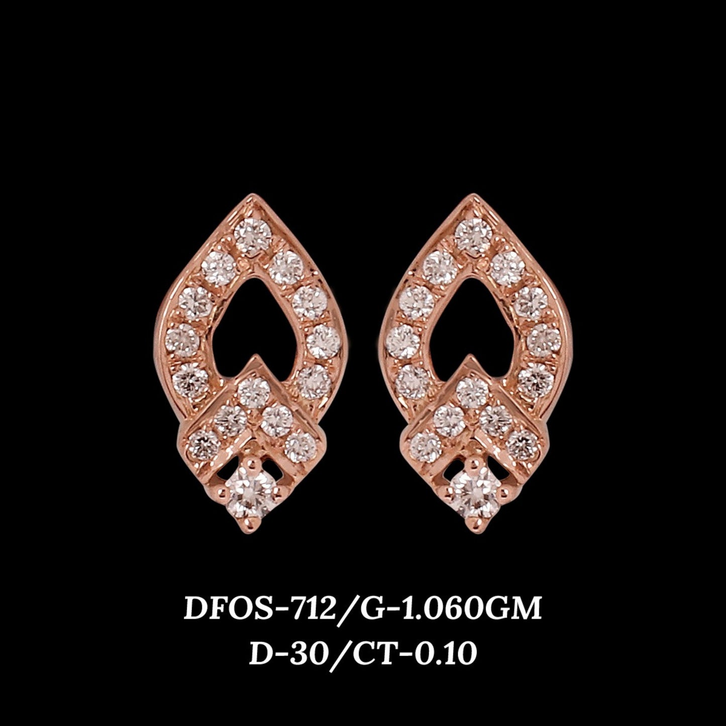 Diamond EARRING With 1.06 Gms of 18 Kt Gold and 0.1 Cts of Certified Natural Diamonds Code: MJ26ER577