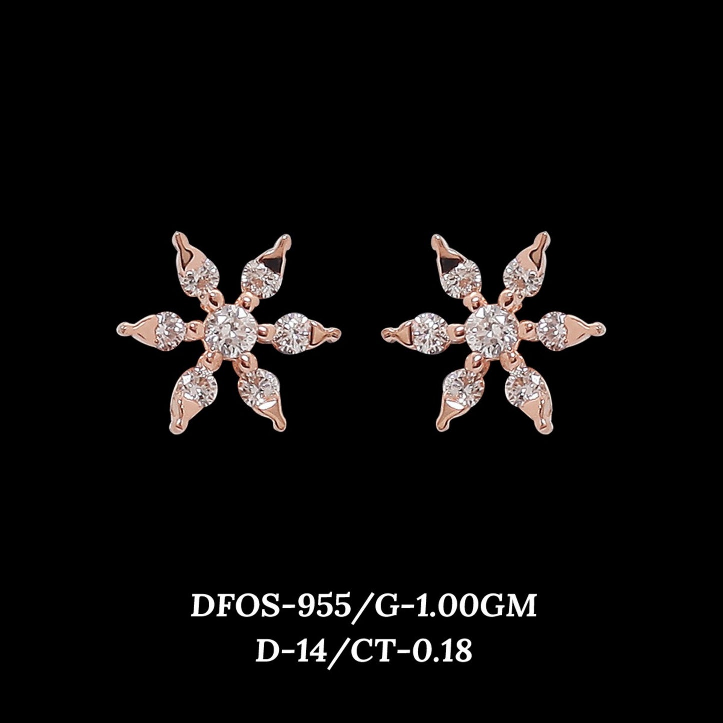 Diamond EARRING With 1 Gms of 18 Kt Gold and 0.18 Cts of Certified Natural Diamonds Code: MJ26ER618