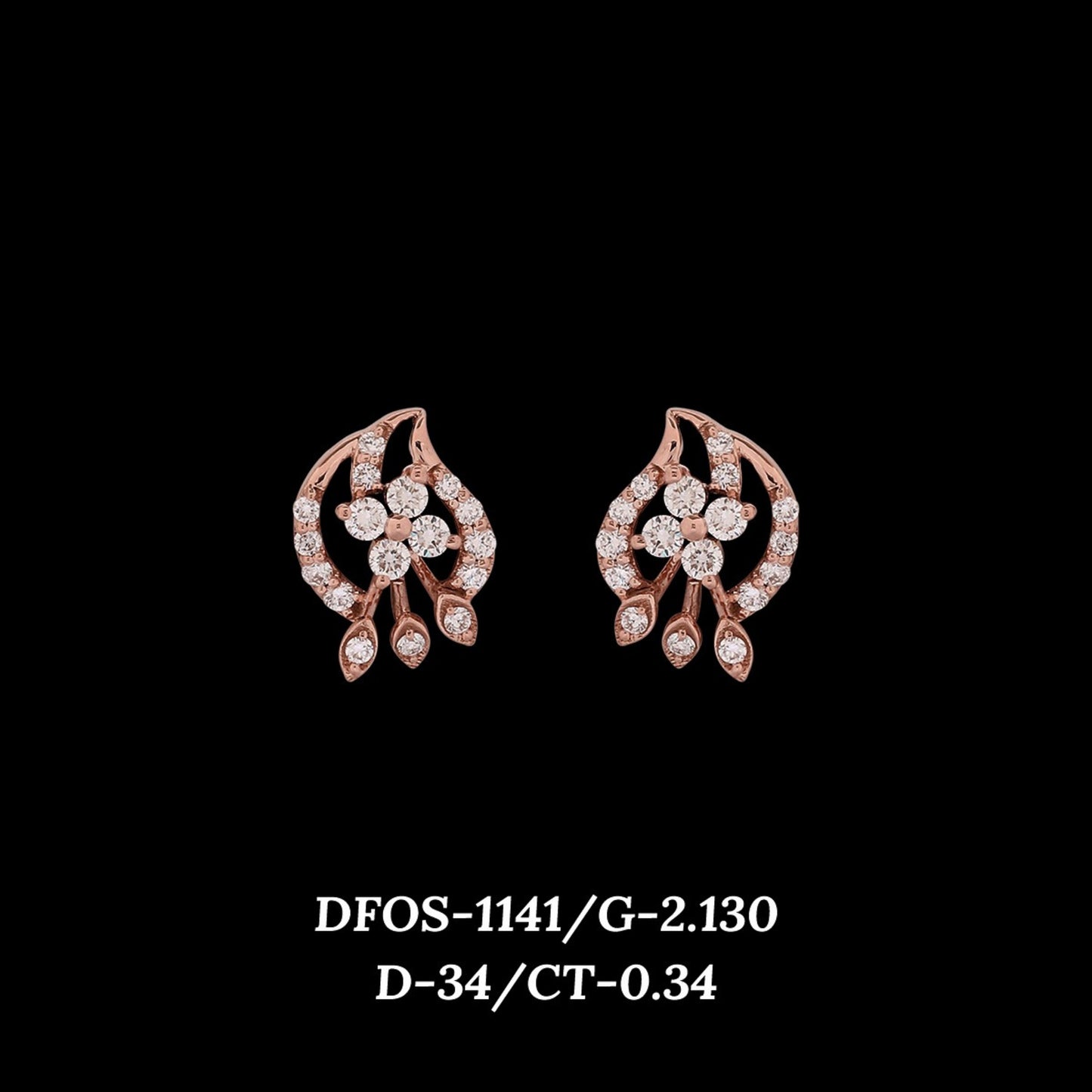 Diamond EARRING With 2.13 Gms of 18 Kt Gold and 0.34 Cts of Certified Natural Diamonds Code: MJ26ER166