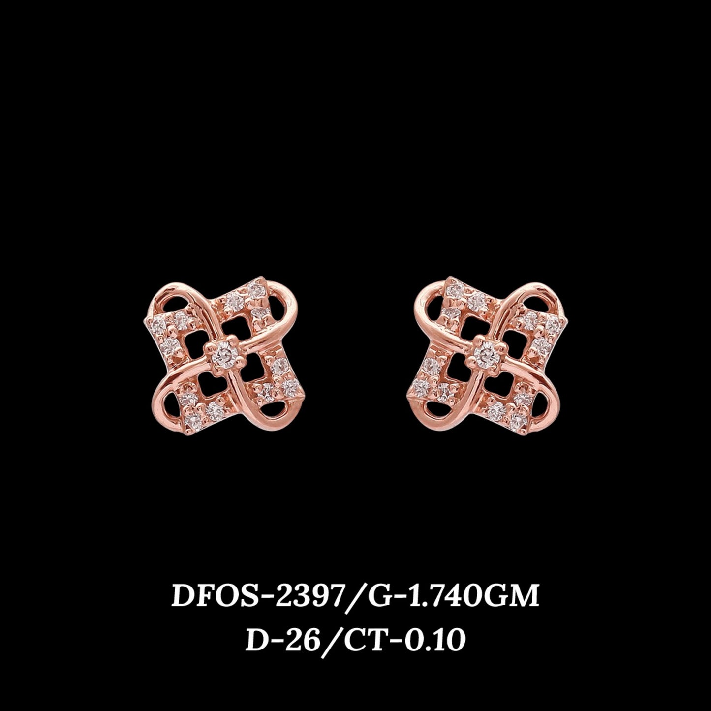 Diamond EARRING With 1.74 Gms of 18 Kt Gold and 0.1 Cts of Certified Natural Diamonds Code: MJ26ER443