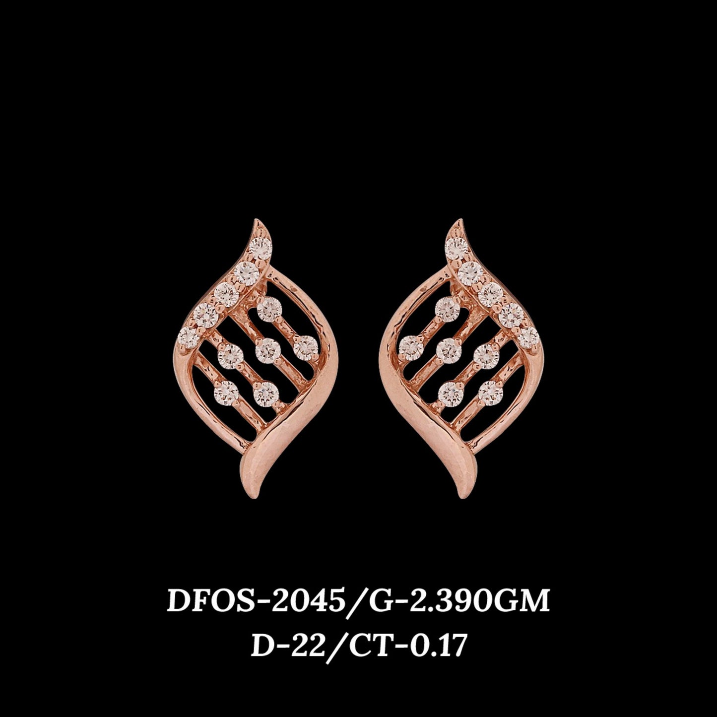 Diamond EARRING With 2.39 Gms of 18 Kt Gold and 0.17 Cts of Certified Natural Diamonds Code: MJ26ER349