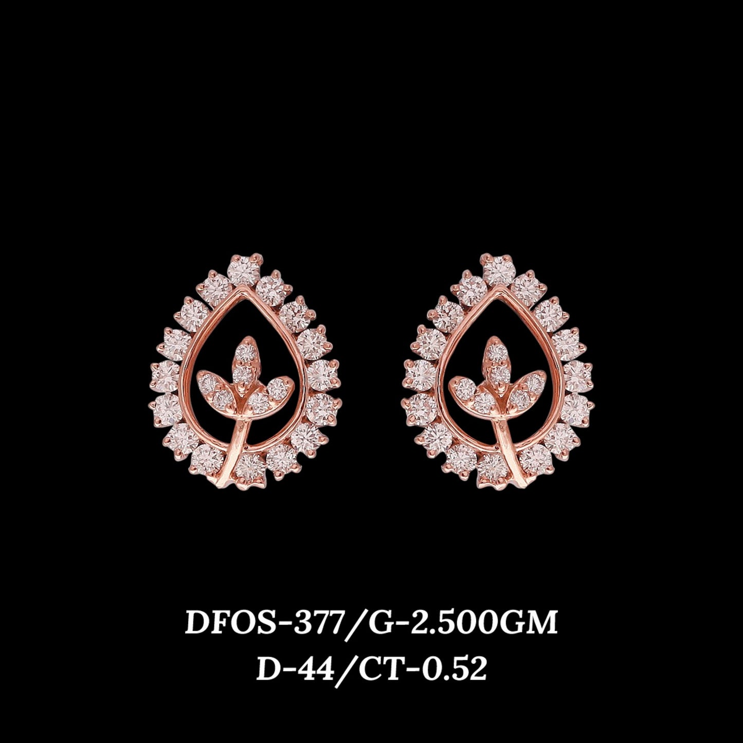 Diamond EARRING With 2.5 Gms of 18 Kt Gold and 0.52 Cts of Certified Natural Diamonds Code: MJ26ER508