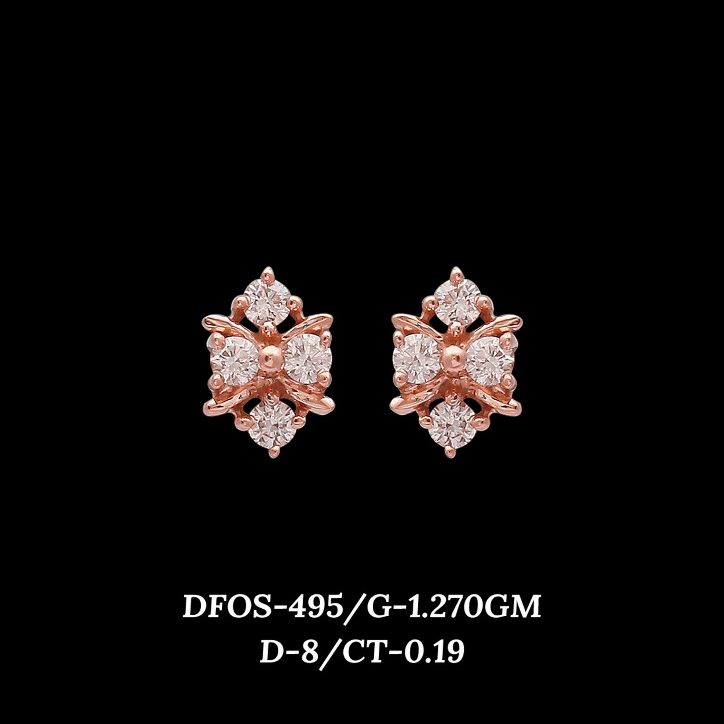 Diamond EARRING With 1.27 Gms of 18 Kt Gold and 0.19 Cts of Certified Natural Diamonds Code: MJ26ER532