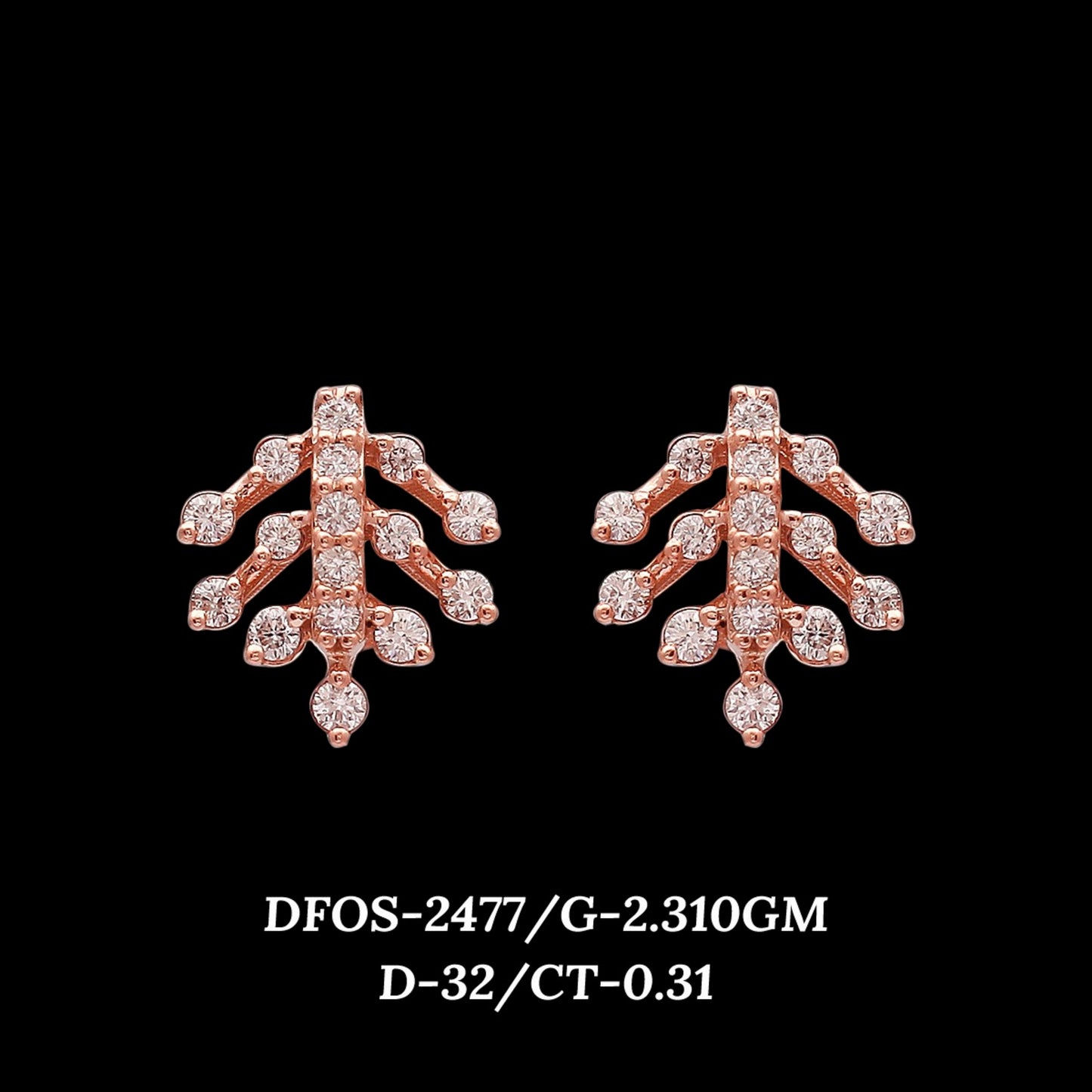 Diamond EARRING With 2.31 Gms of 18 Kt Gold and 0.31 Cts of Certified Natural Diamonds Code: MJ26ER460
