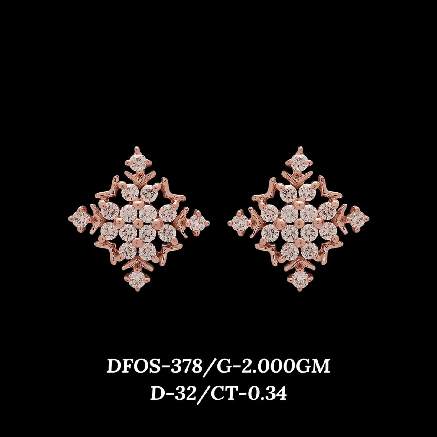 Diamond EARRING With 2 Gms of 18 Kt Gold and 0.34 Cts of Certified Natural Diamonds Code: MJ26ER509