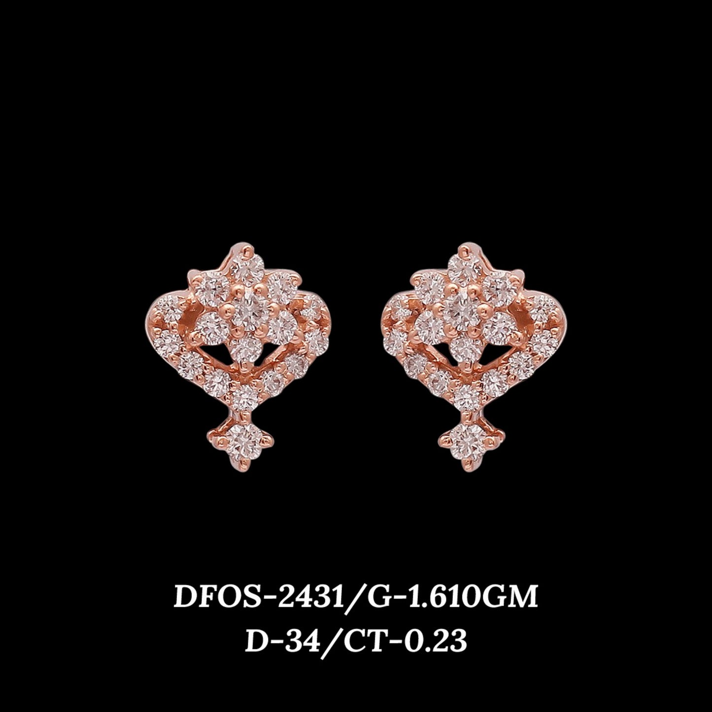 Diamond EARRING With 1.61 Gms of 18 Kt Gold and 0.23 Cts of Certified Natural Diamonds Code: MJ26ER452