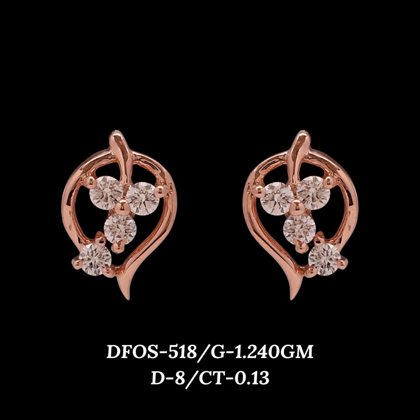 Diamond EARRING With 1.24 Gms of 18 Kt Gold and 0.13 Cts of Certified Natural Diamonds Code: MJ26ER540
