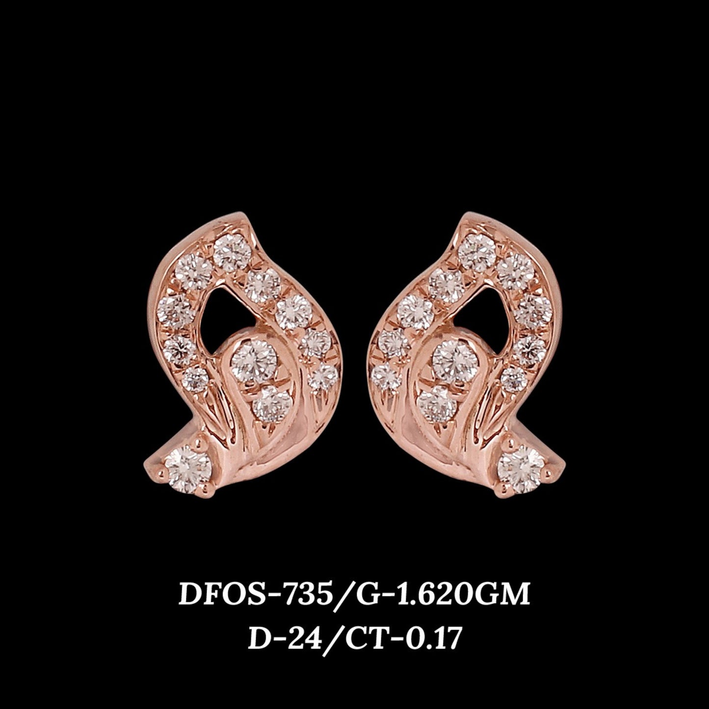 Diamond EARRING With 1.62 Gms of 18 Kt Gold and 0.17 Cts of Certified Natural Diamonds Code: MJ26ER588