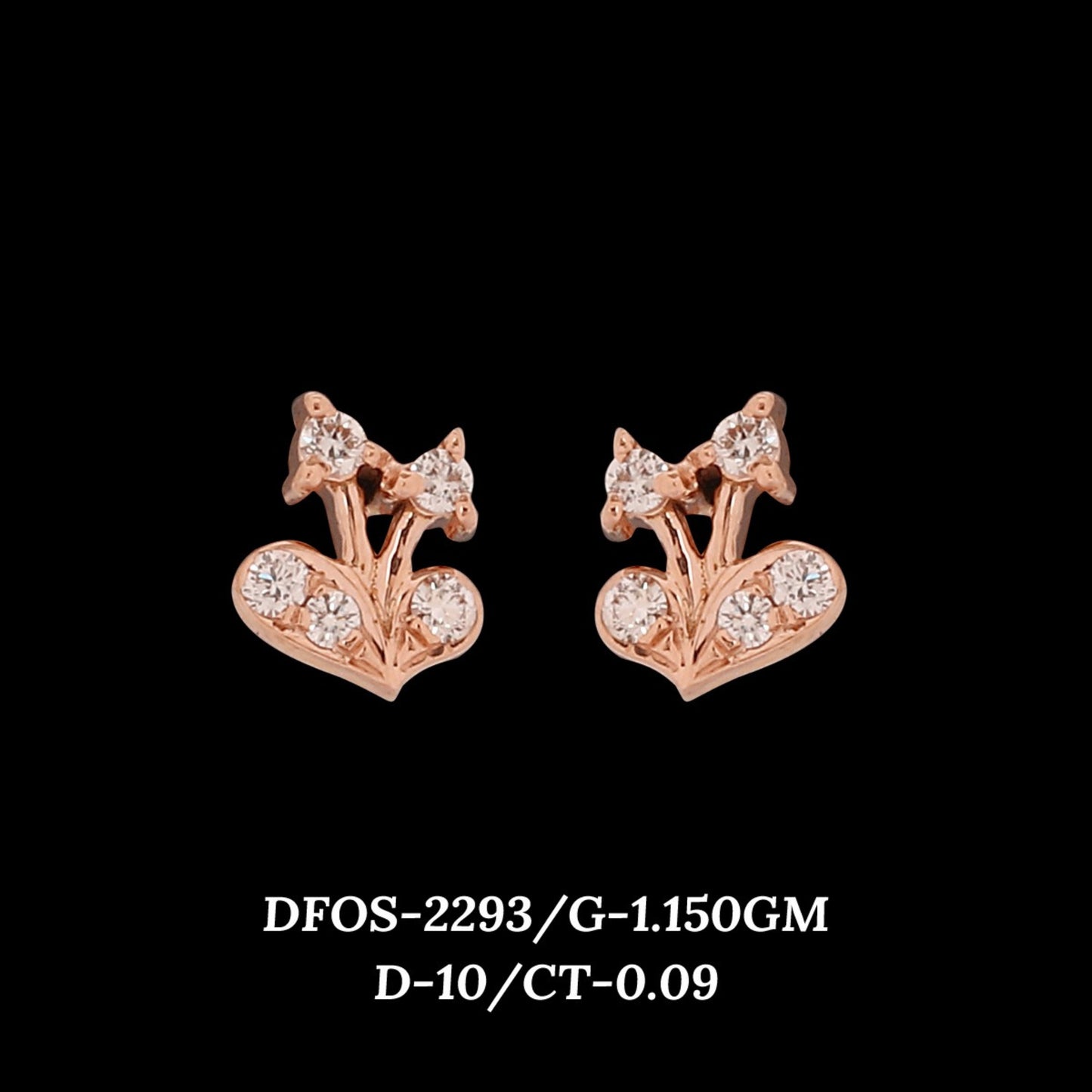 Diamond EARRING With 1.15 Gms of 18 Kt Gold and 0.09 Cts of Certified Natural Diamonds Code: MJ26ER397