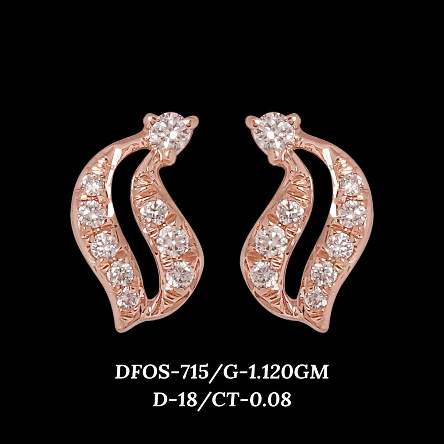 Diamond EARRING With 1.12 Gms of 18 Kt Gold and 0.08 Cts of Certified Natural Diamonds Code: MJ26ER579