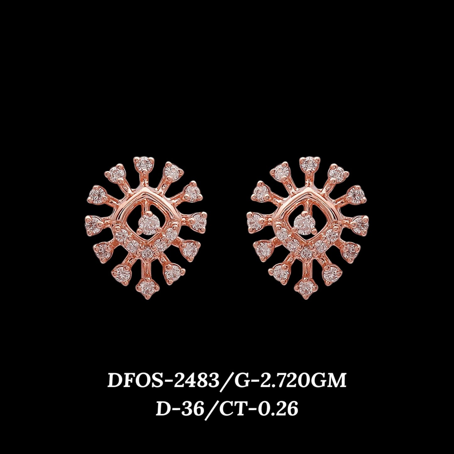 Diamond EARRING With 2.72 Gms of 18 Kt Gold and 0.26 Cts of Certified Natural Diamonds Code: MJ26ER461
