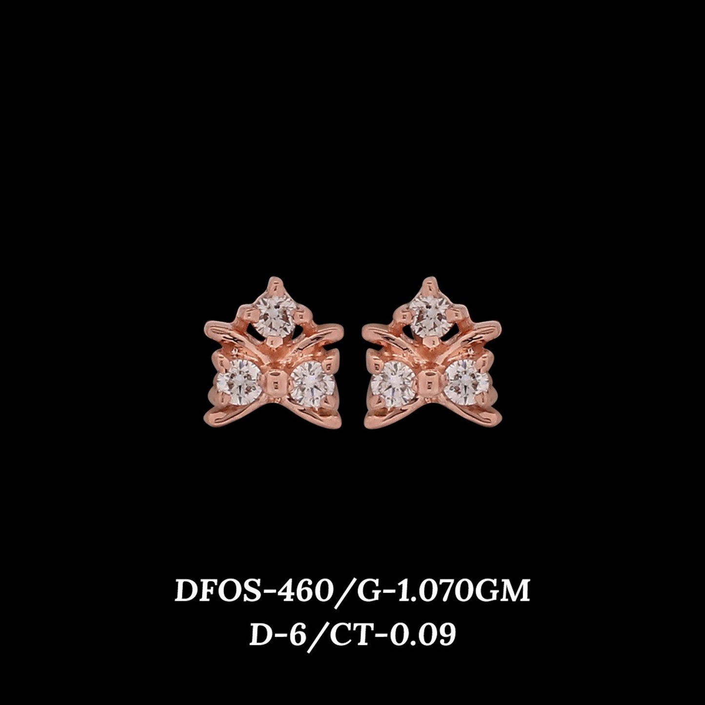 Diamond EARRING With 1.07 Gms of 18 Kt Gold and 0.09 Cts of Certified Natural Diamonds Code: MJ26ER527