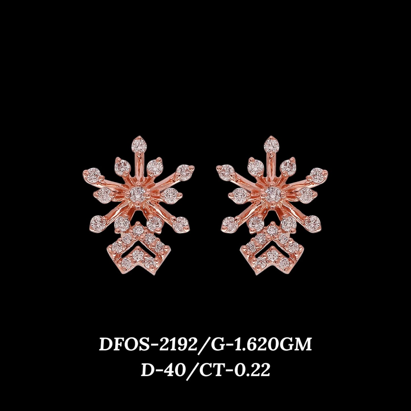 Diamond EARRING With 1.62 Gms of 18 Kt Gold and 0.22 Cts of Certified Natural Diamonds Code: MJ26ER365