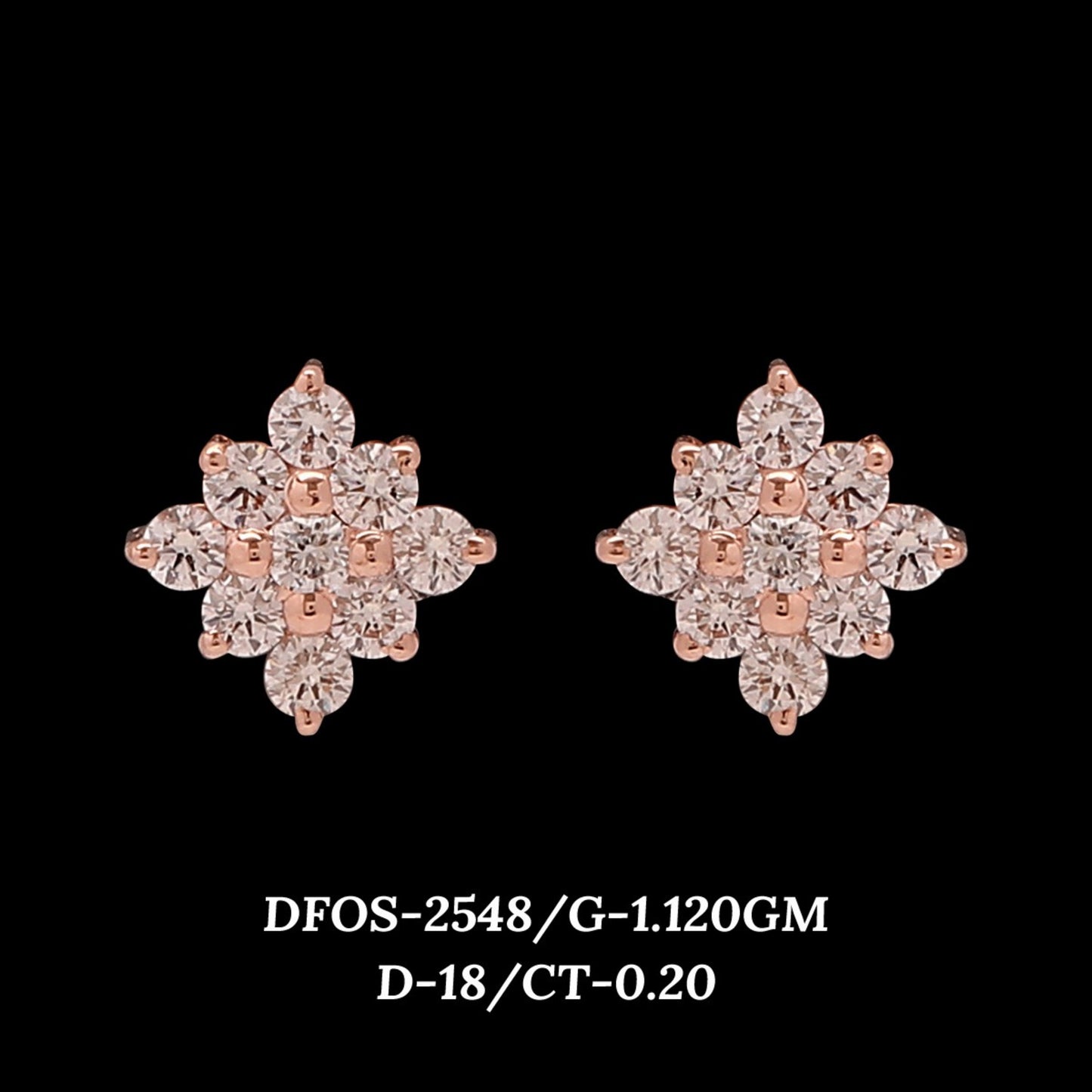 Diamond EARRING With 1.12 Gms of 18 Kt Gold and 0.2 Cts of Certified Natural Diamonds Code: MJ26ER493