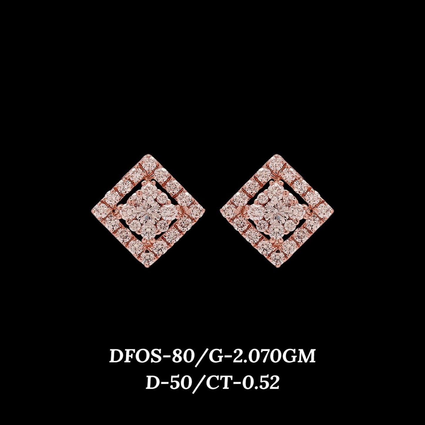 Diamond EARRING With 2.07 Gms of 18 Kt Gold and 0.52 Cts of Certified Natural Diamonds Code: MJ26ER599