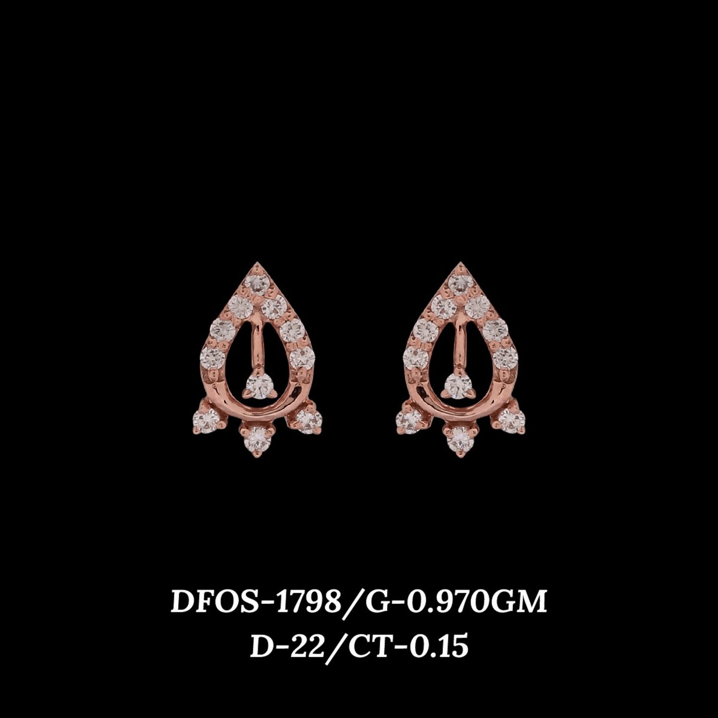 Diamond EARRING With 0.97 Gms of 18 Kt Gold and 0.15 Cts of Certified Natural Diamonds Code: MJ26ER284