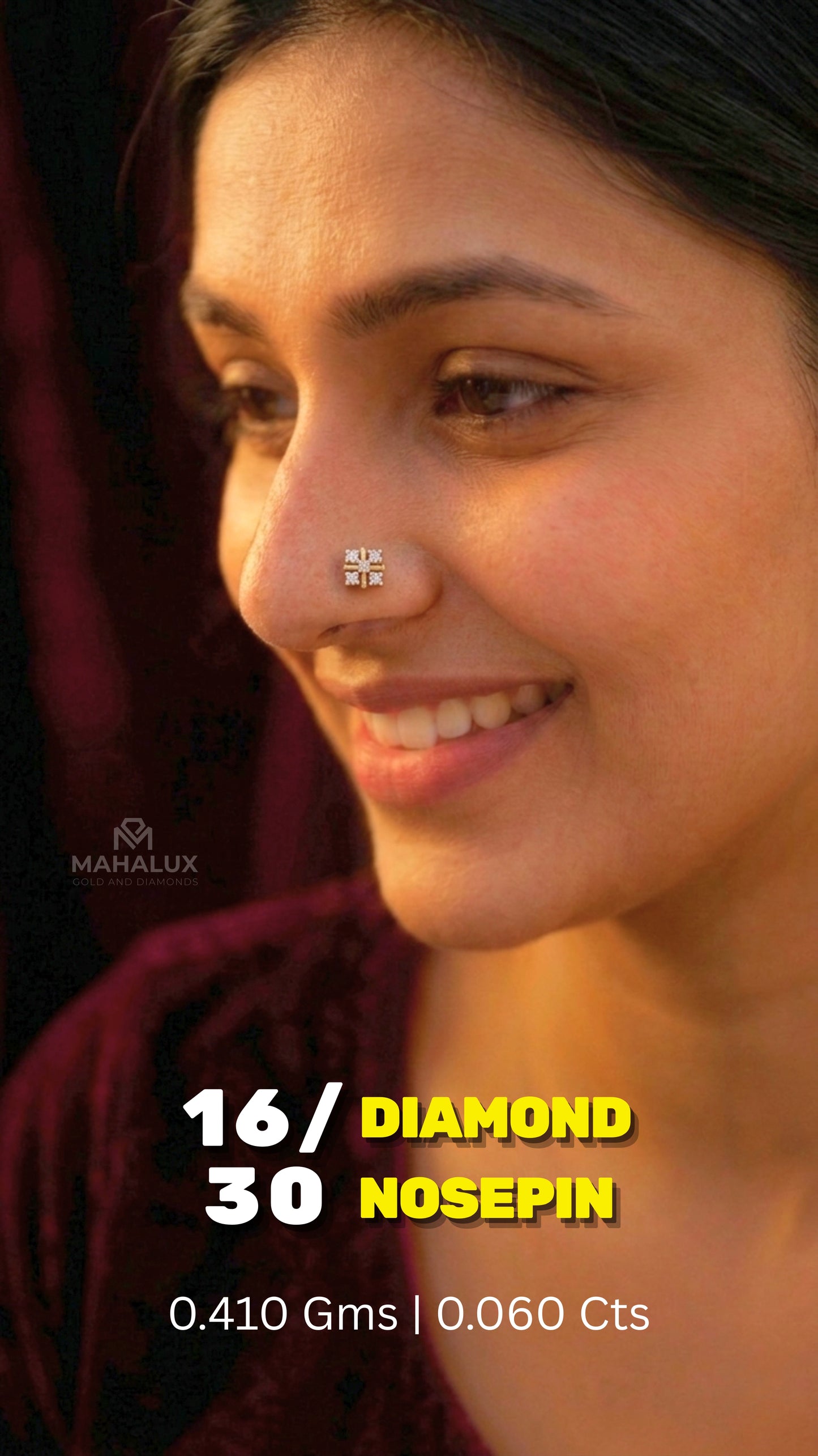 Diamond NOSEPIN - 0.41 Gms - MJ26NP745 - NP2616