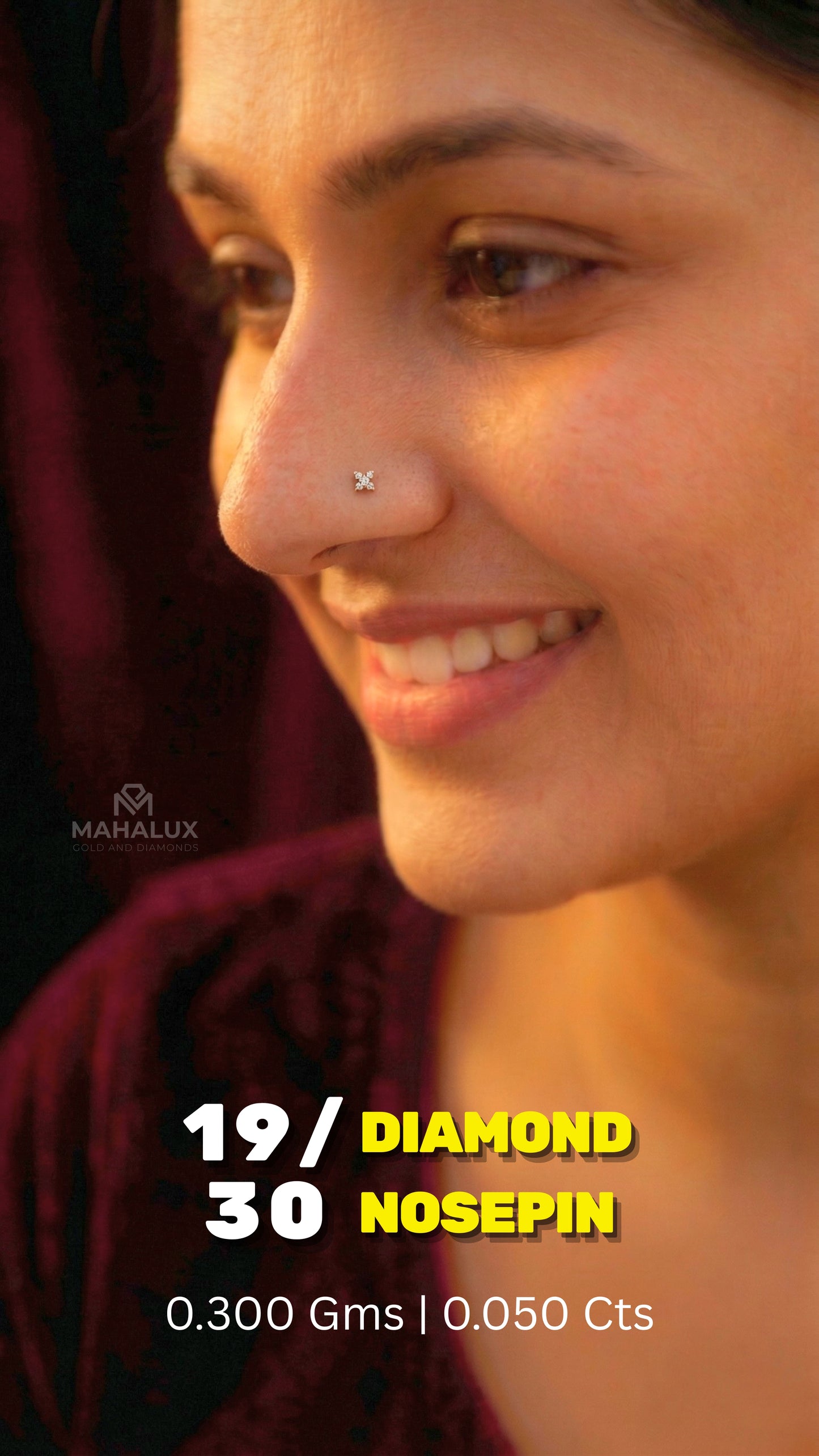 Diamond NOSEPIN - 0.3 Gms - MJ26NP748 - NP2619