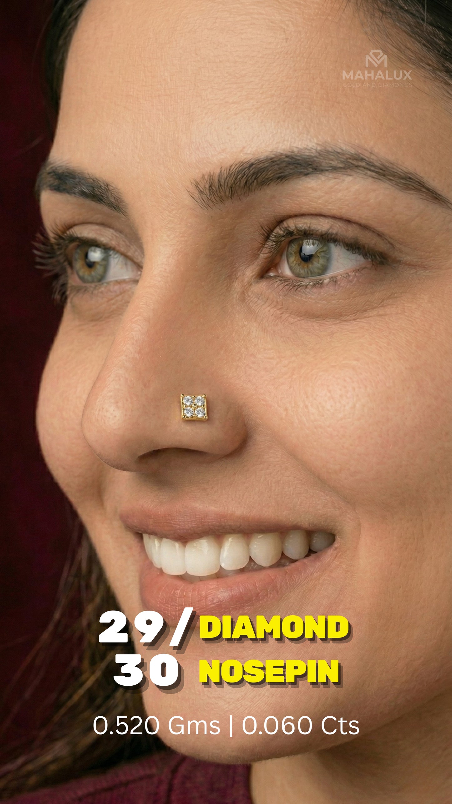 Diamond NOSEPIN - 0.52 Gms - MJ26NP758 - NP2629