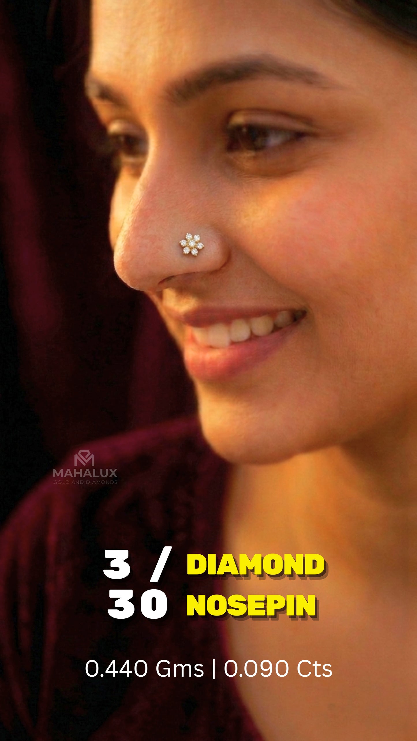 Diamond NOSEPIN - 0.44 Gms - MJ26NP732 - NP2603