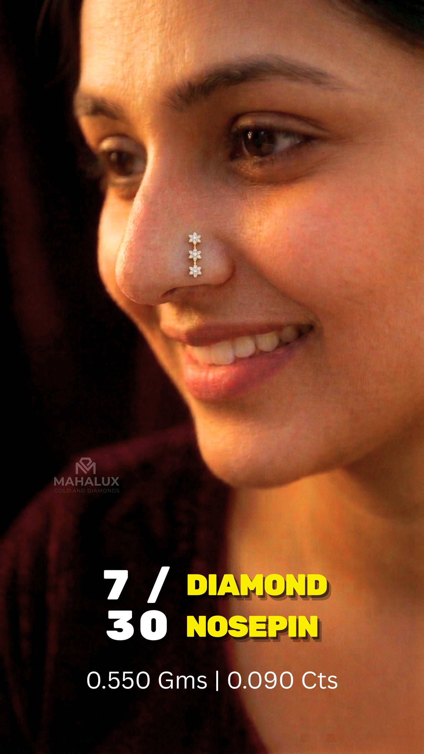 Diamond NOSEPIN - 0.55 Gms - MJ26NP736 - NP2607