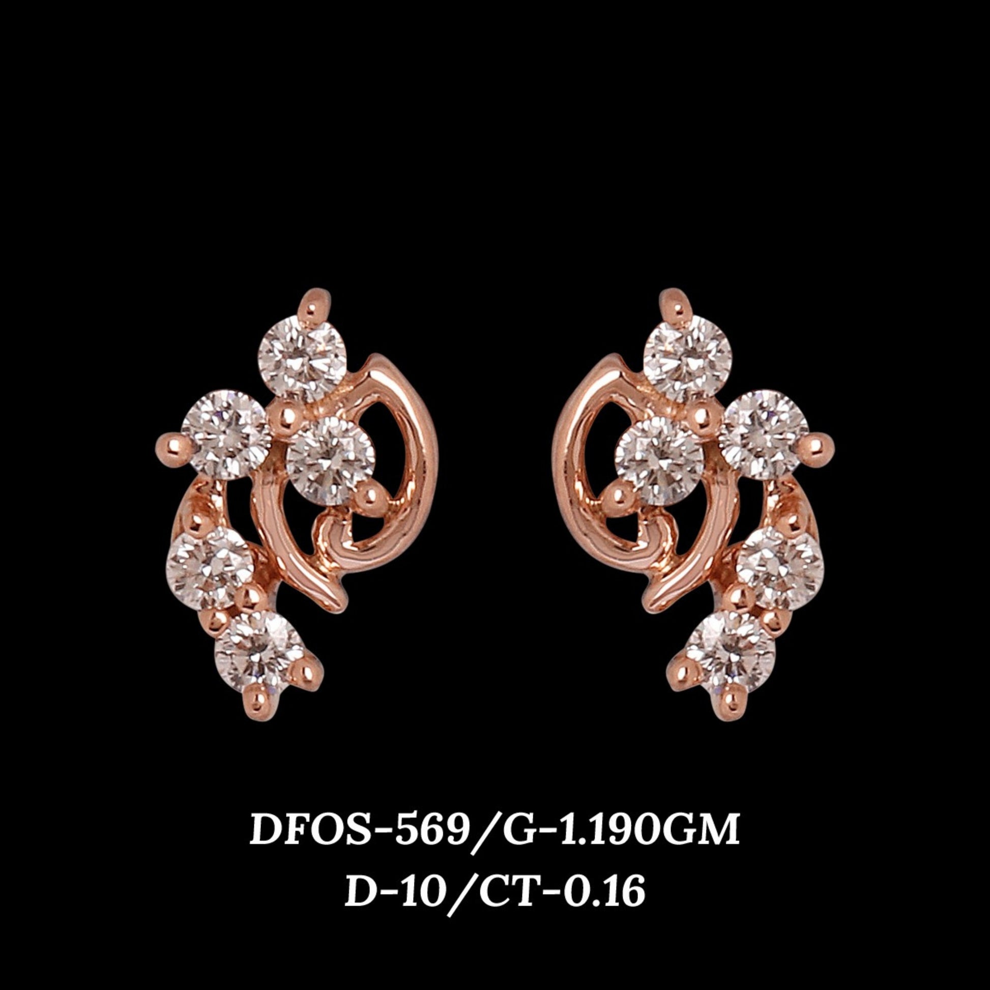 Diamond EARRING With 1.19 Gms of 18 Kt Gold and 0.16 Cts of Certified Natural Diamonds Code: MJ26ER554