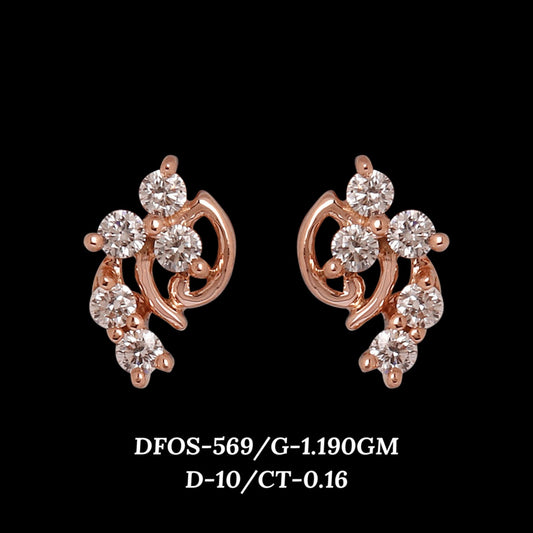 Diamond EARRING With 1.19 Gms of 18 Kt Gold and 0.16 Cts of Certified Natural Diamonds Code: MJ26ER554