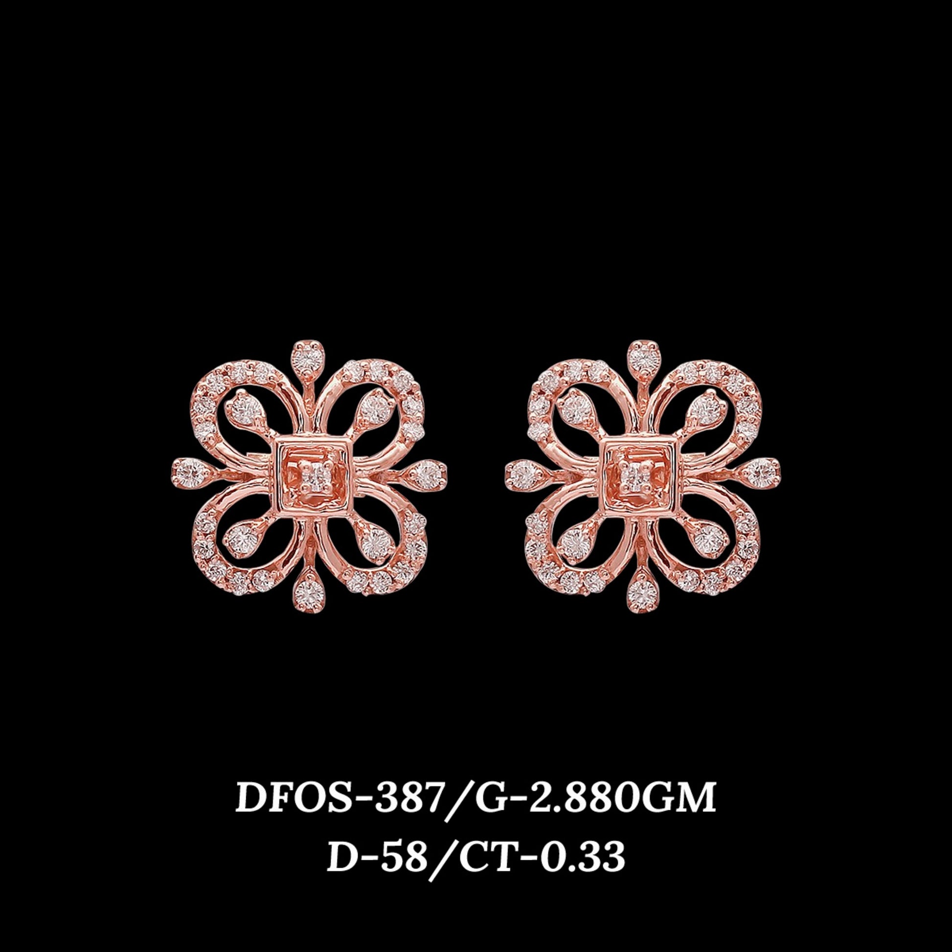 Diamond EARRING With 2.88 Gms of 18 Kt Gold and 0.33 Cts of Certified Natural Diamonds Code: MJ26ER511