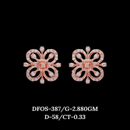 Diamond EARRING With 2.88 Gms of 18 Kt Gold and 0.33 Cts of Certified Natural Diamonds Code: MJ26ER511
