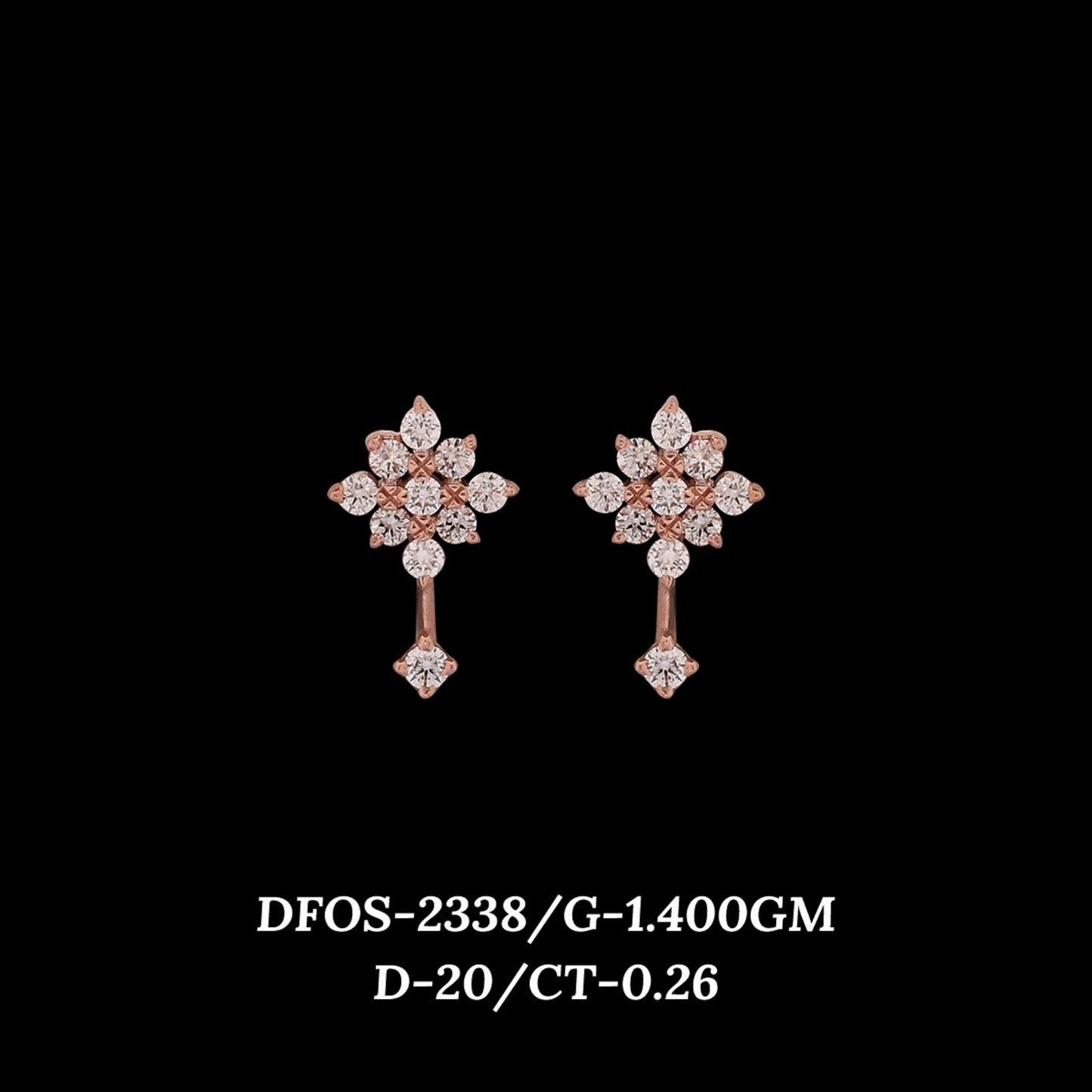 Diamond EARRING With 1.4 Gms of 18 Kt Gold and 0.26 Cts of Certified Natural Diamonds Code: MJ26ER419