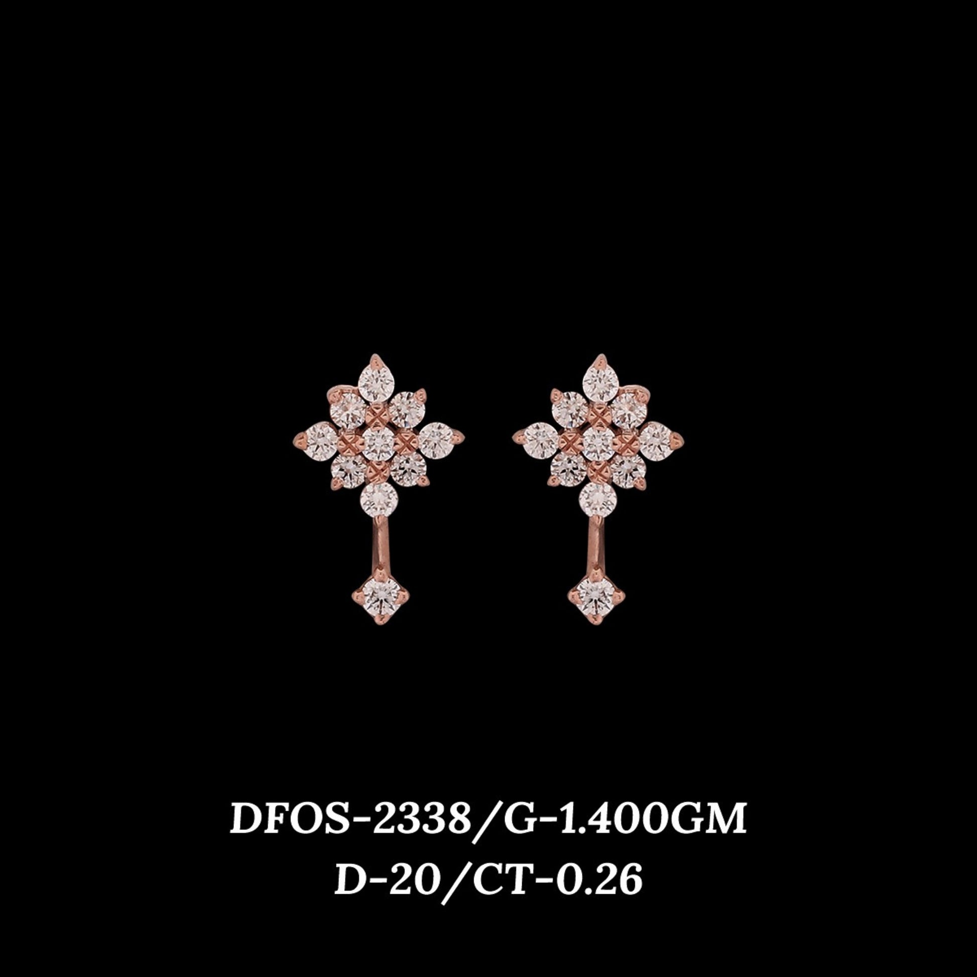 Diamond EARRING With 1.4 Gms of 18 Kt Gold and 0.26 Cts of Certified Natural Diamonds Code: MJ26ER419