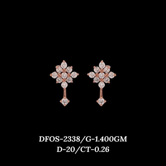 Diamond EARRING With 1.4 Gms of 18 Kt Gold and 0.26 Cts of Certified Natural Diamonds Code: MJ26ER419