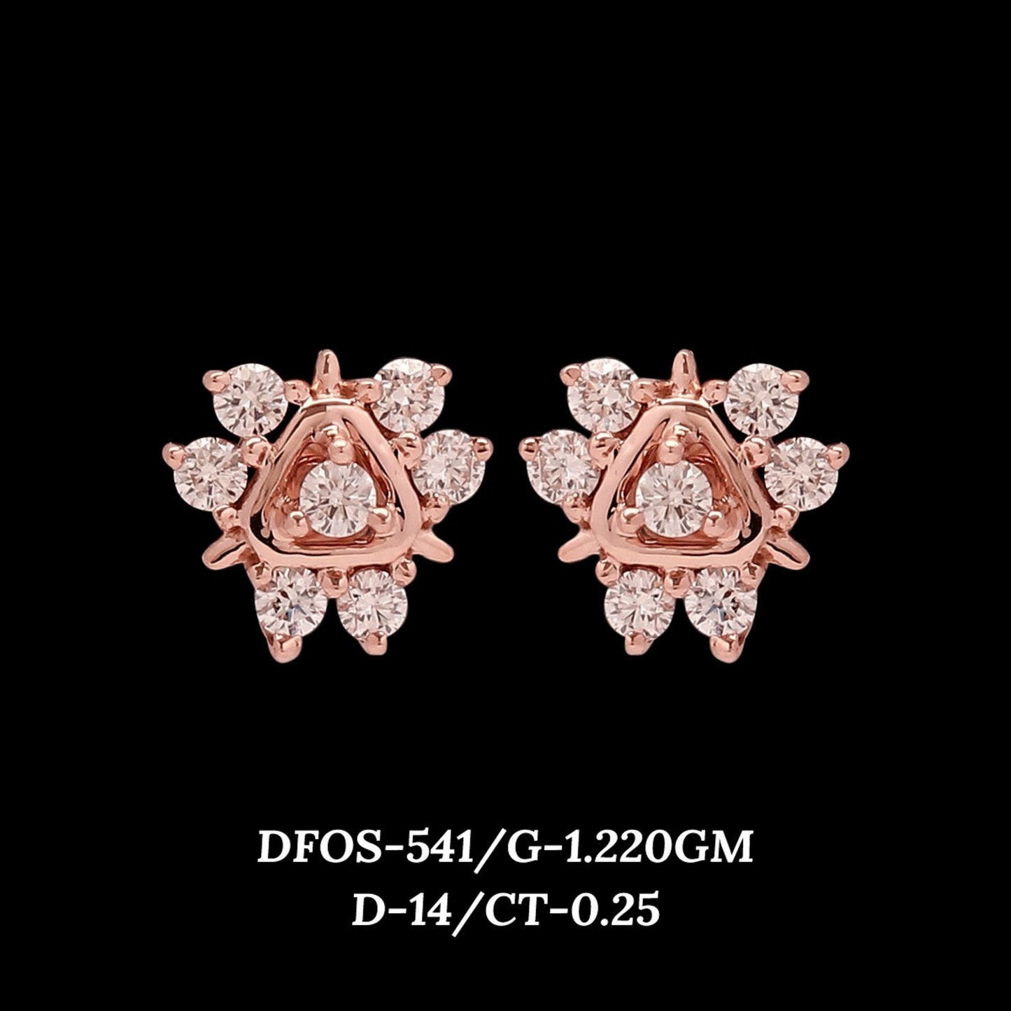 Diamond EARRING With 1.22 Gms of 18 Kt Gold and 0.25 Cts of Certified Natural Diamonds Code: MJ26ER547