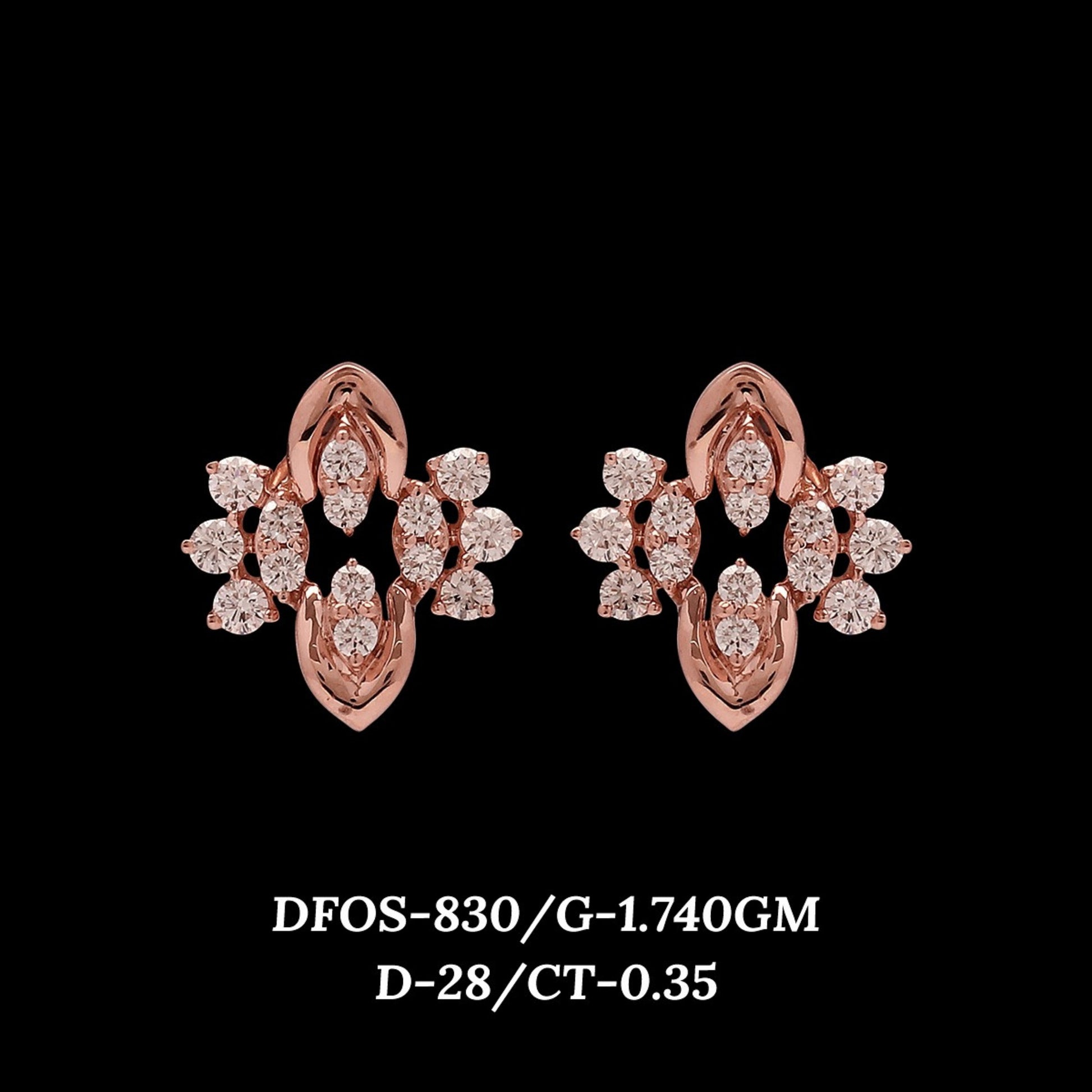 Diamond EARRING With 1.74 Gms of 18 Kt Gold and 0.35 Cts of Certified Natural Diamonds Code: MJ26ER603