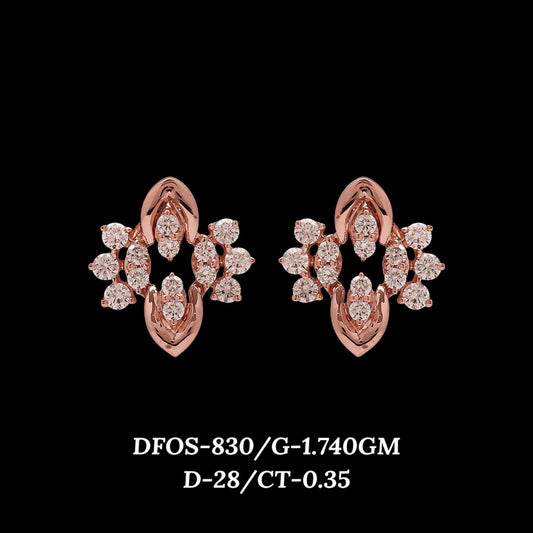 Diamond EARRING With 1.74 Gms of 18 Kt Gold and 0.35 Cts of Certified Natural Diamonds Code: MJ26ER603