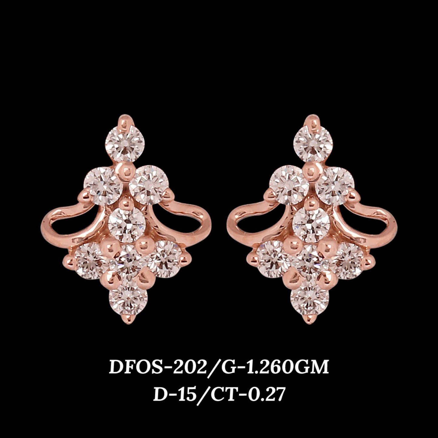 Diamond EARRING With 1.26 Gms of 18 Kt Gold and 0.27 Cts of Certified Natural Diamonds Code: MJ26ER342
