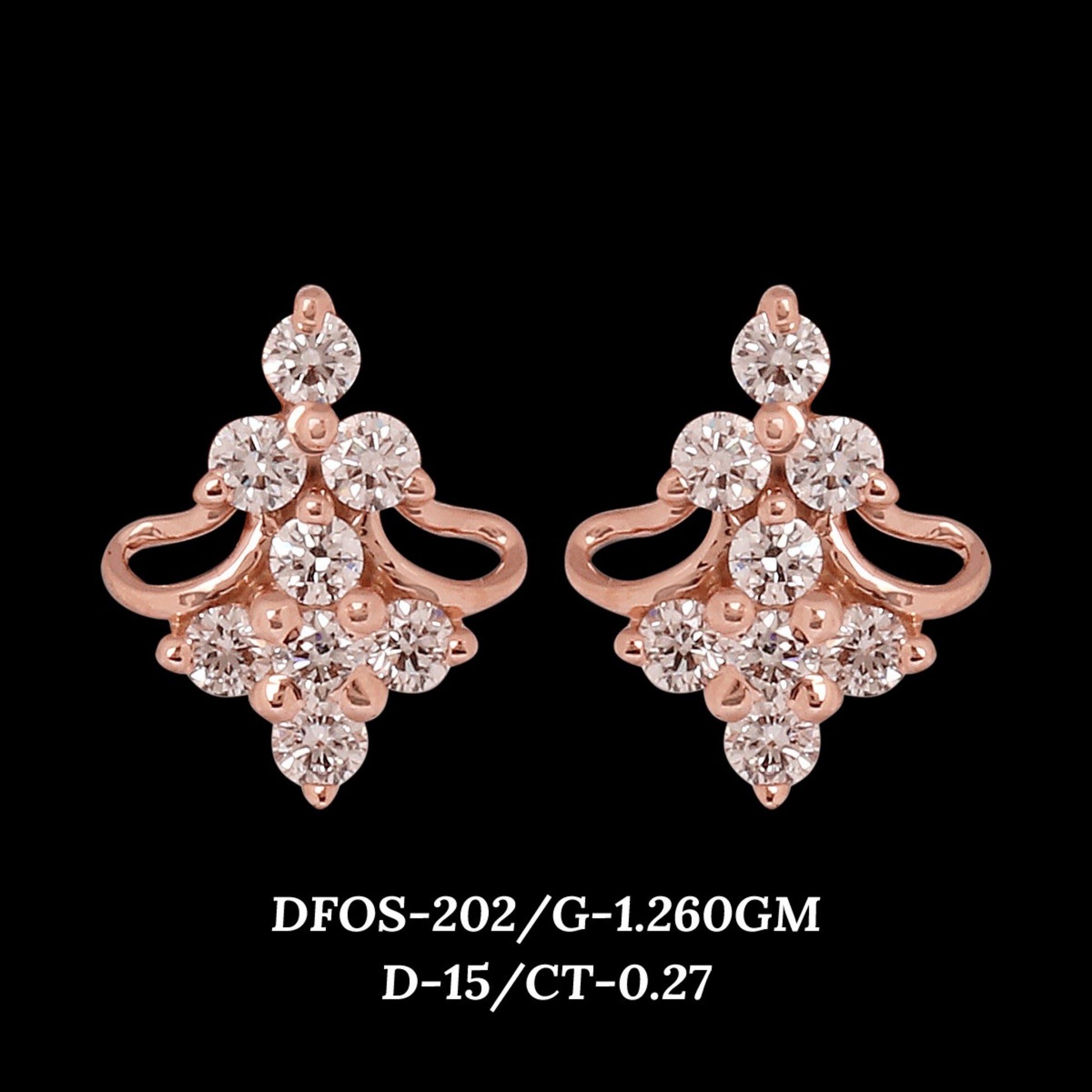 Diamond EARRING With 1.26 Gms of 18 Kt Gold and 0.27 Cts of Certified Natural Diamonds Code: MJ26ER342
