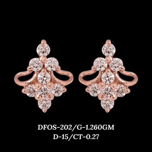 Diamond EARRING With 1.26 Gms of 18 Kt Gold and 0.27 Cts of Certified Natural Diamonds Code: MJ26ER342