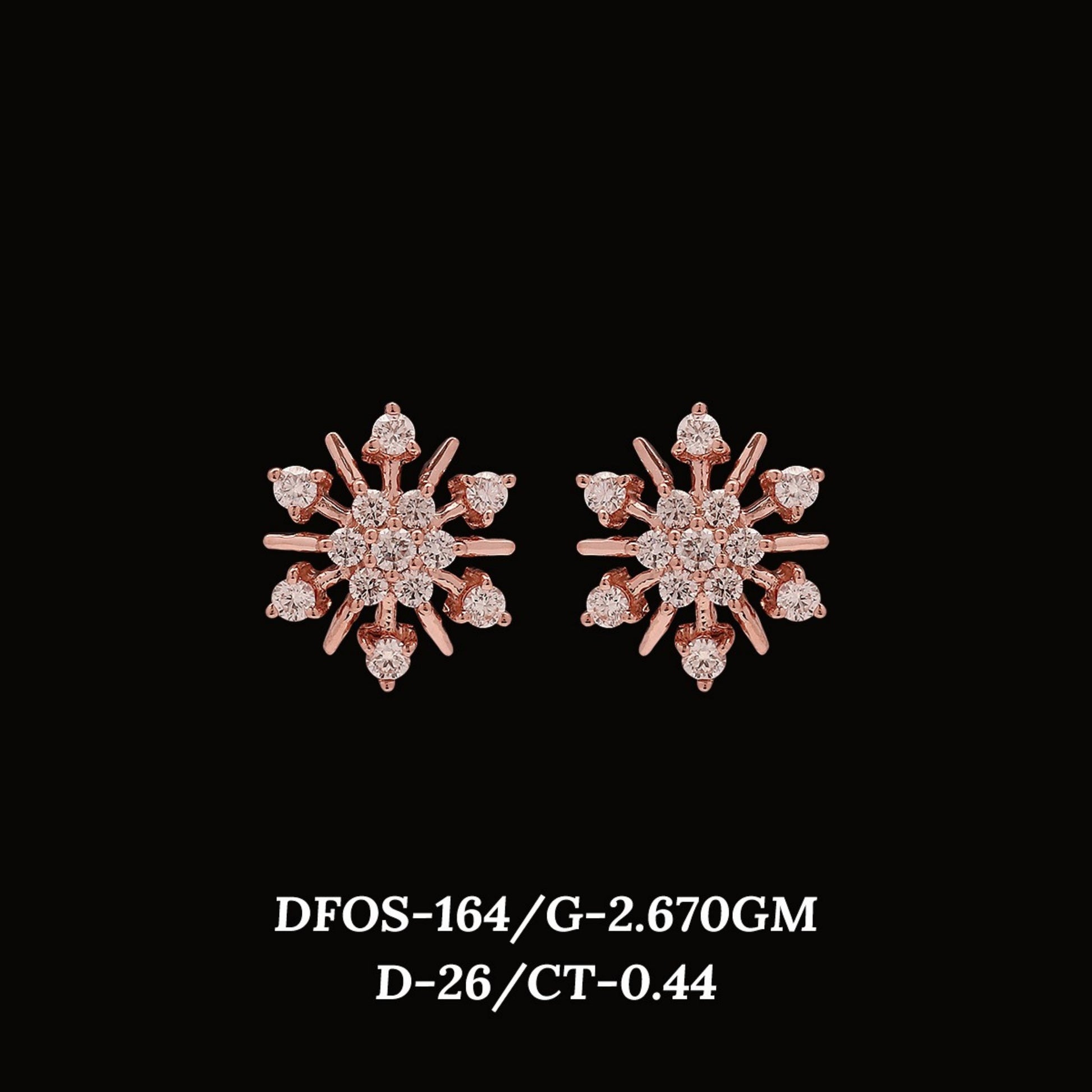 Diamond EARRING With 2.67 Gms of 18 Kt Gold and 0.44 Cts of Certified Natural Diamonds Code: MJ26ER225