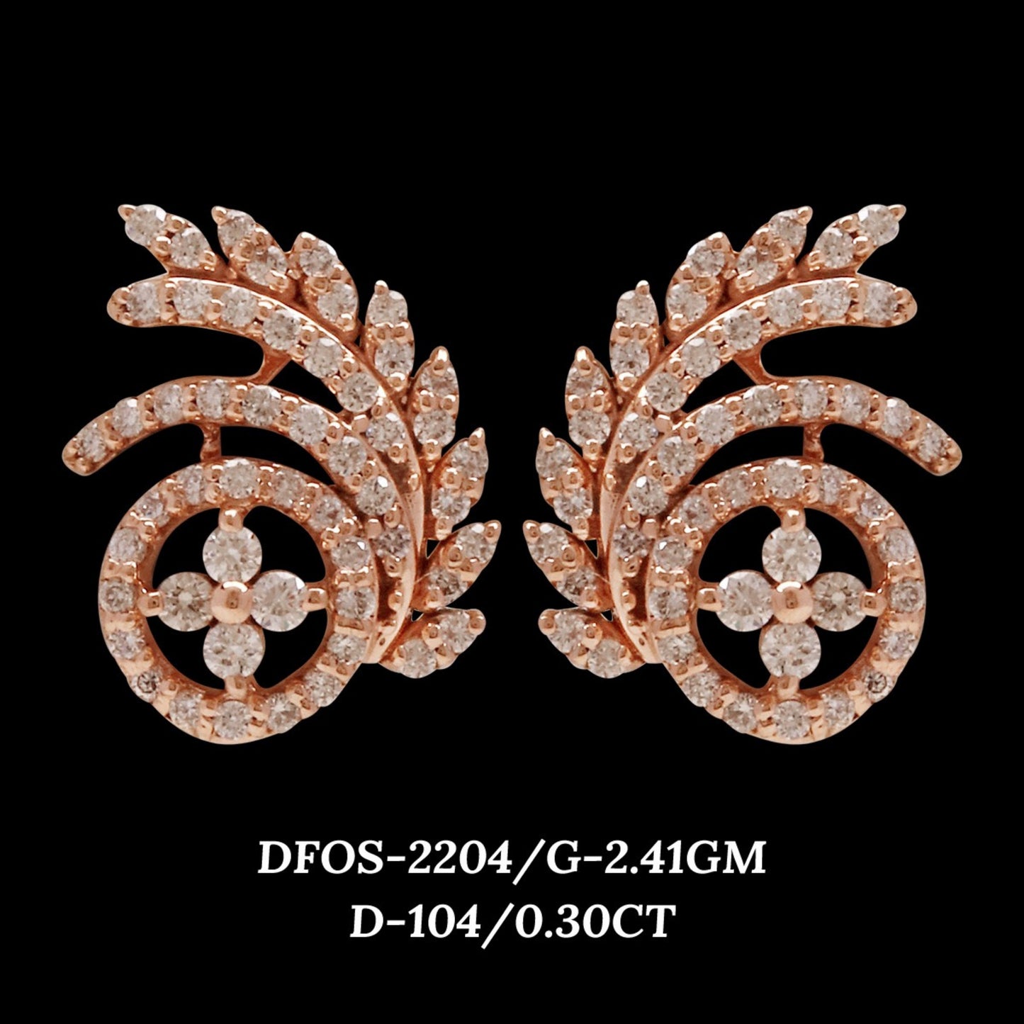 Diamond EARRING With 2.41 Gms of 18 Kt Gold and 0.3 Cts of Certified Natural Diamonds Code: MJ26ER368