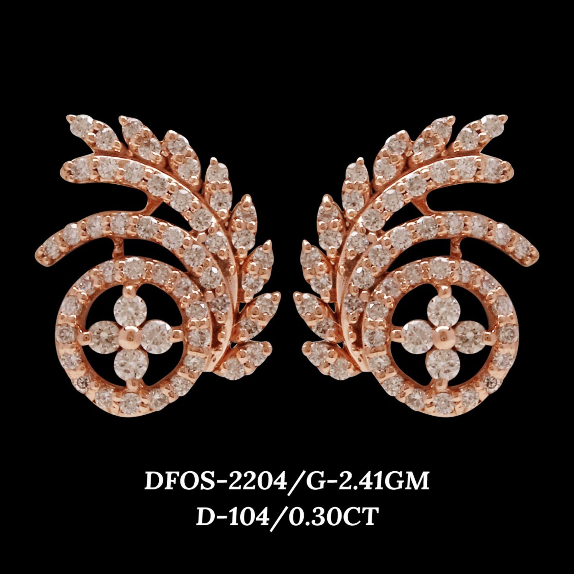 Diamond EARRING With 2.41 Gms of 18 Kt Gold and 0.3 Cts of Certified Natural Diamonds Code: MJ26ER368