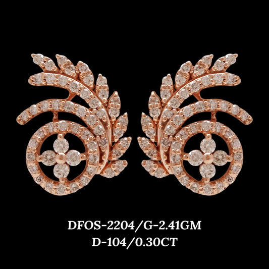 Diamond EARRING With 2.41 Gms of 18 Kt Gold and 0.3 Cts of Certified Natural Diamonds Code: MJ26ER368