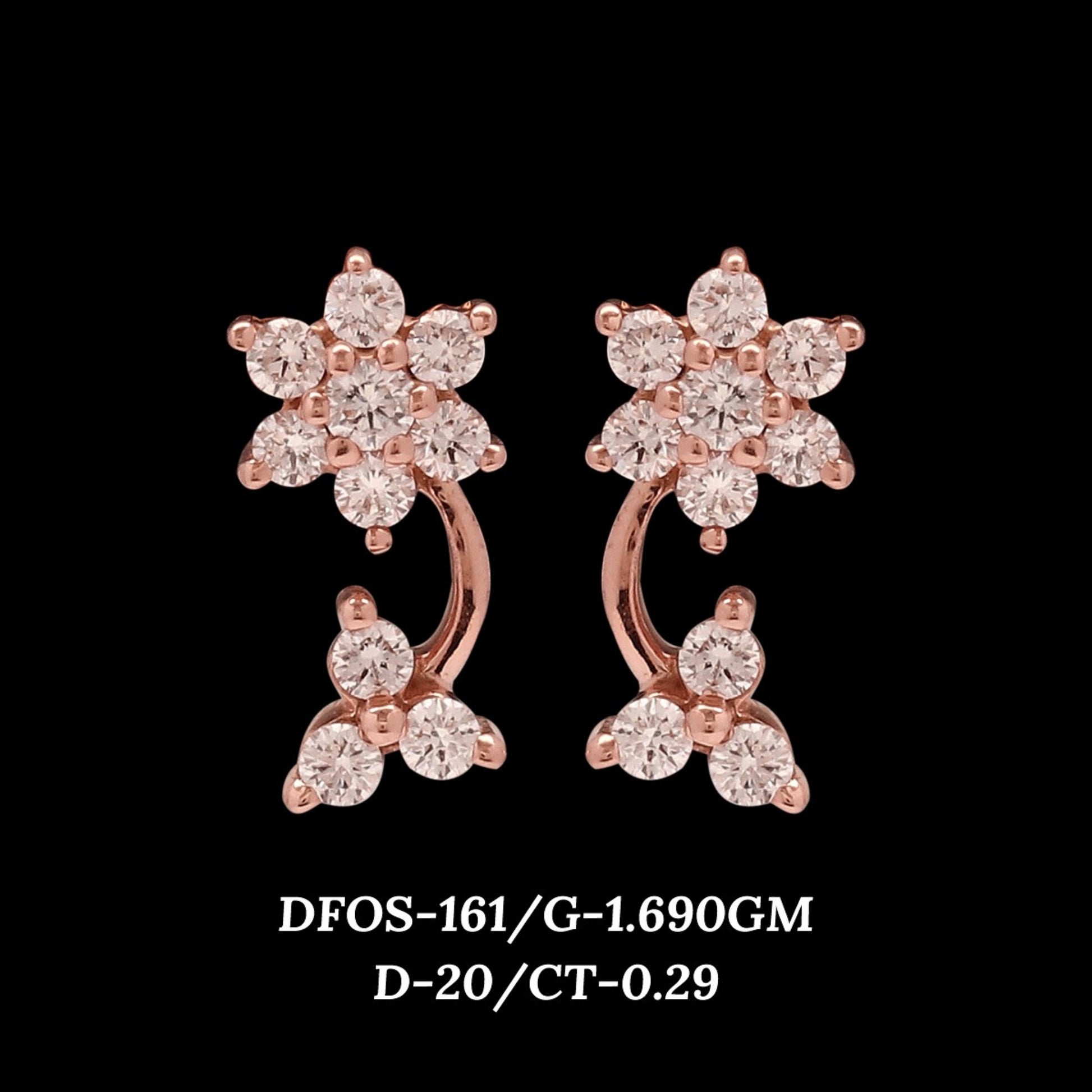 Diamond EARRING With 1.69 Gms of 18 Kt Gold and 0.29 Cts of Certified Natural Diamonds Code: MJ26ER215