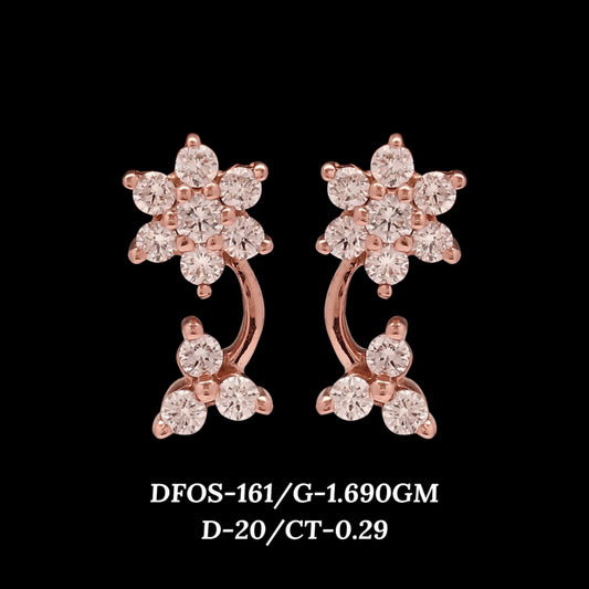 Diamond EARRING With 1.69 Gms of 18 Kt Gold and 0.29 Cts of Certified Natural Diamonds Code: MJ26ER215